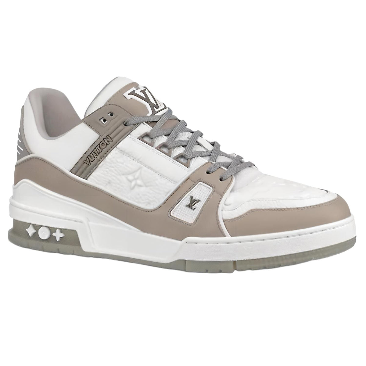 Louis Vuitton Trainer Classic Print Low-Top Sneakers – Grey & White