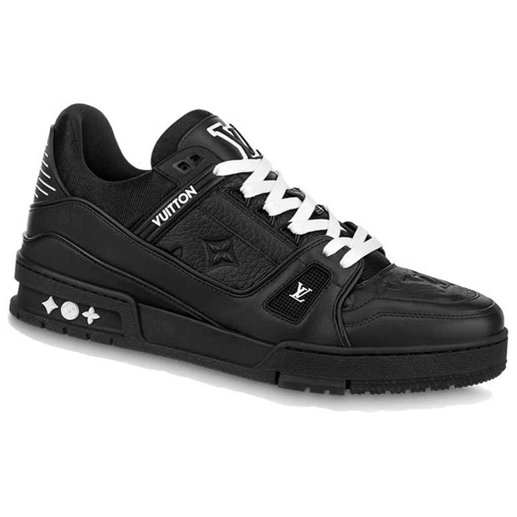 Louis Vuitton Trainer Leather Lace-Up Low-Top Sneakers – Black