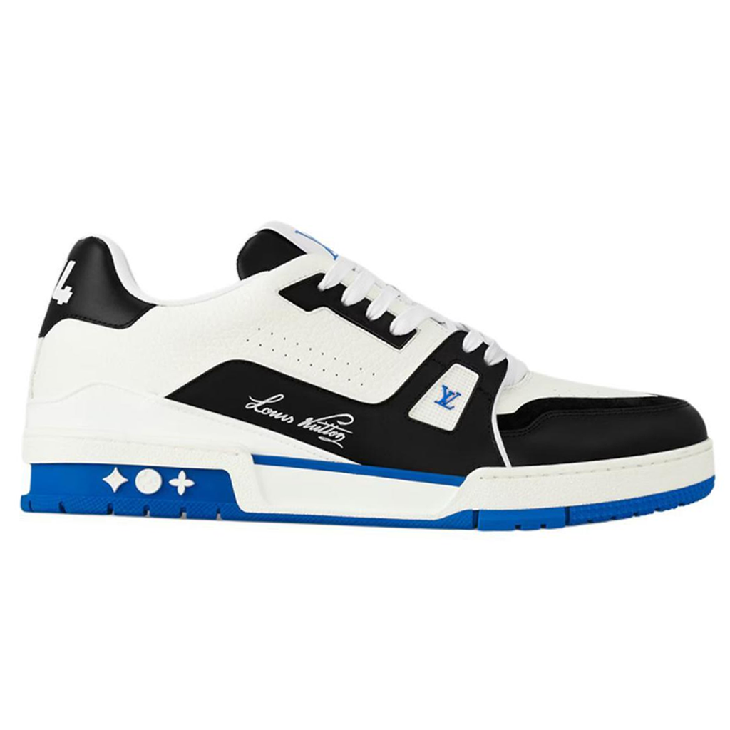 Louis Vuitton Trainer Calf Leather Low-Top Sneakers – White, Black & Royal Blue