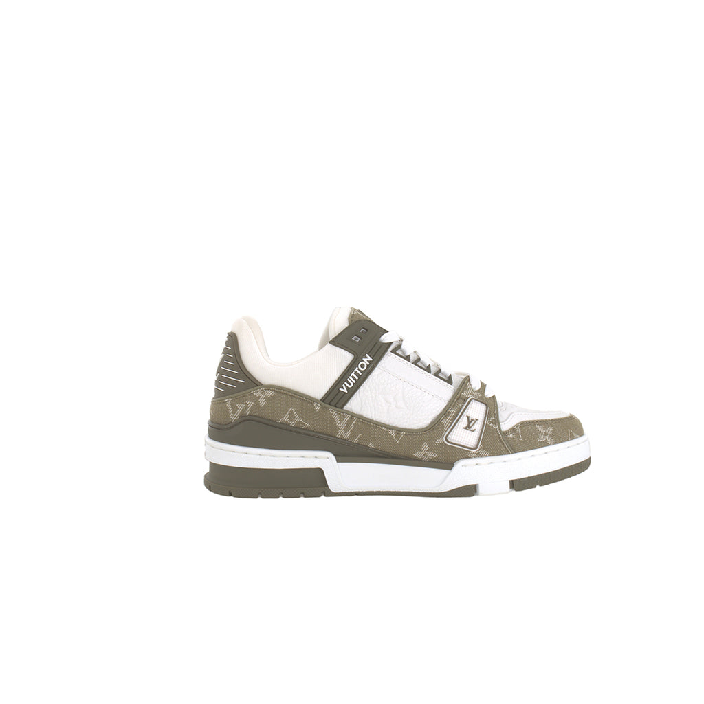 Louis Vuitton Trainer LV Monogram Denim Low-Top Sneakers – Olive Green & White