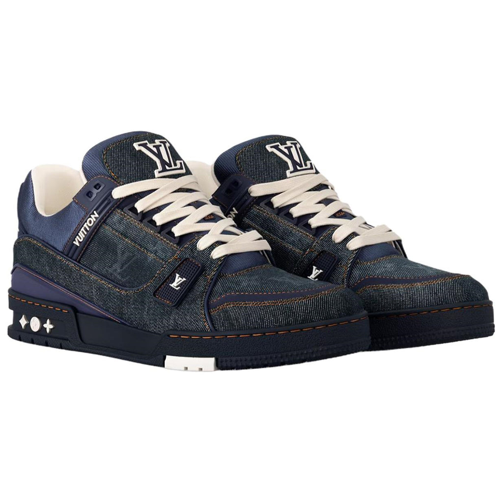 Louis Vuitton Trainer Monogram Denim Canvas Low-Top Sneakers – Triple Navy
