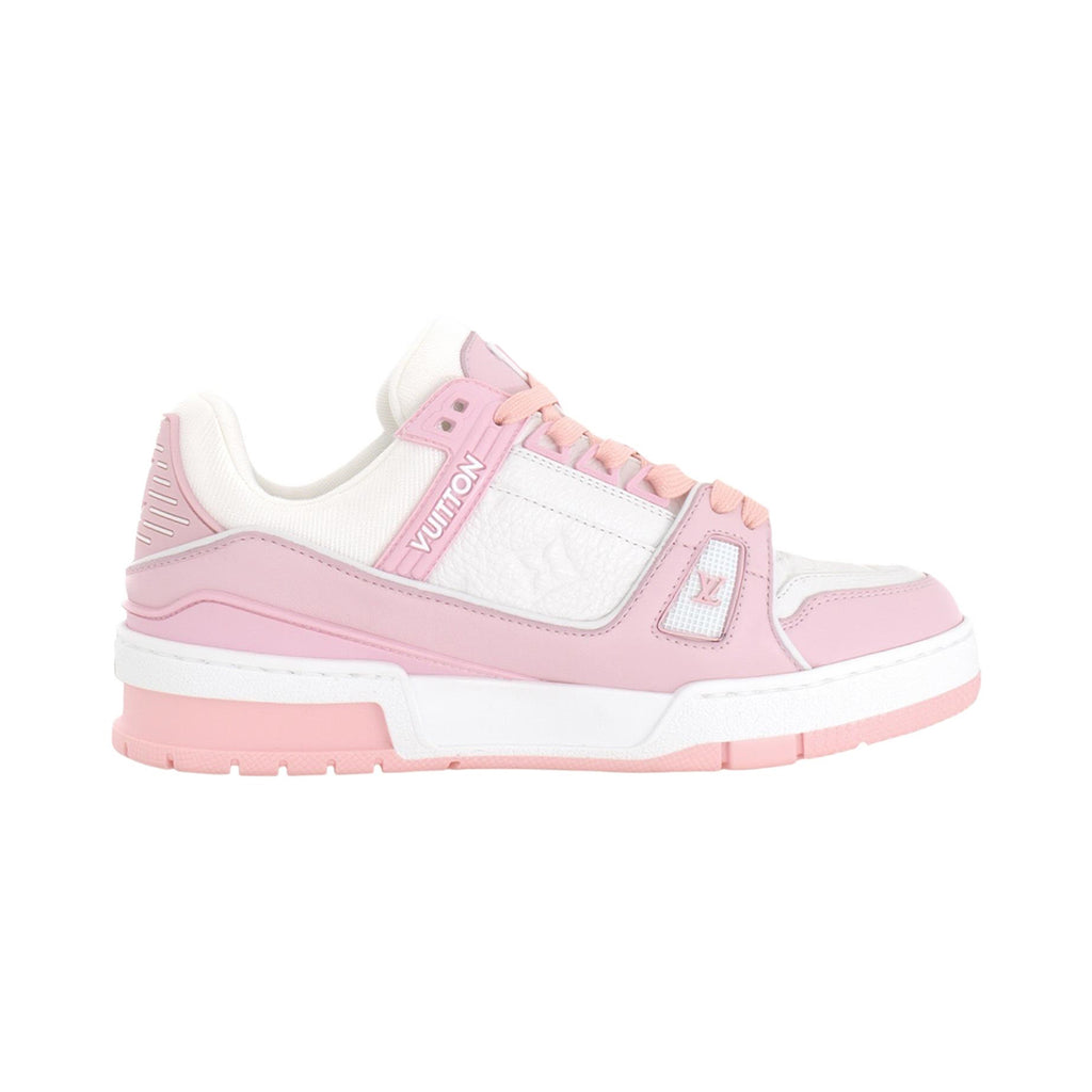 Louis Vuitton Trainer Leather Lace-Up Low-Top Sneakers – Rose Pink & White