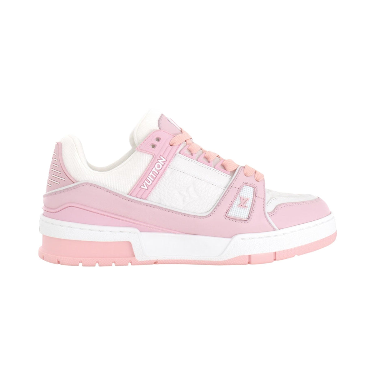 Louis Vuitton Trainer Leather Lace-Up Low-Top Sneakers – Rose Pink & White