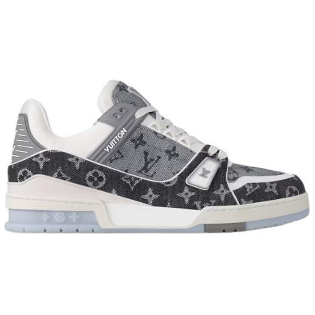 Louis Vuitton Trainer LV Monogram Denim Low-Top Sneakers – Grey & White