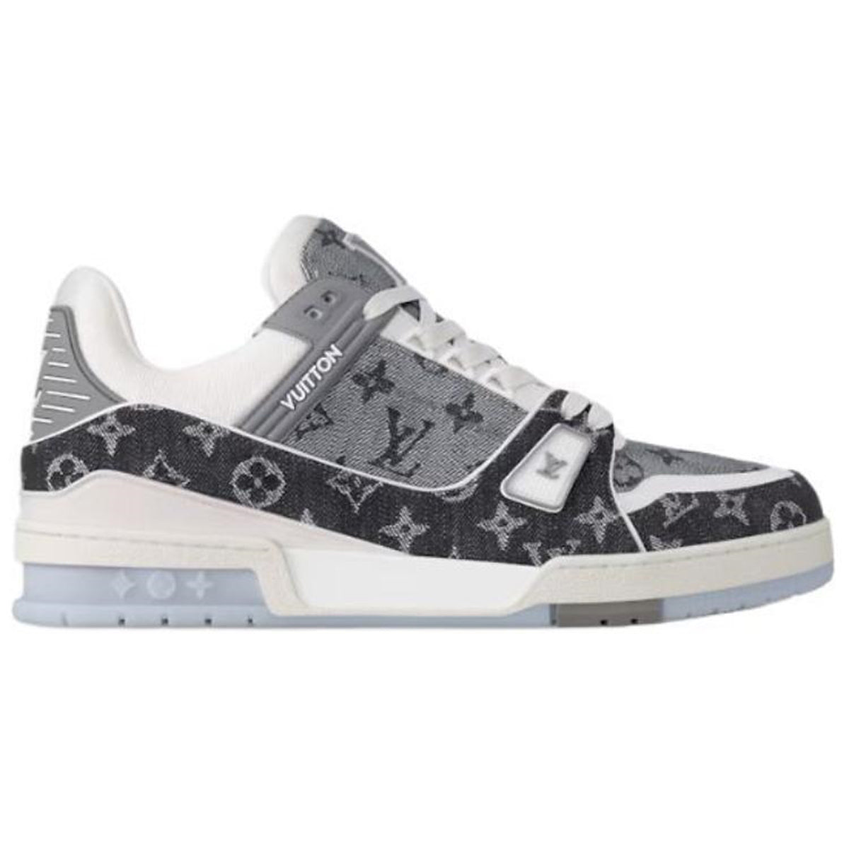 Louis Vuitton Trainer LV Monogram Denim Low-Top Sneakers – Grey & White