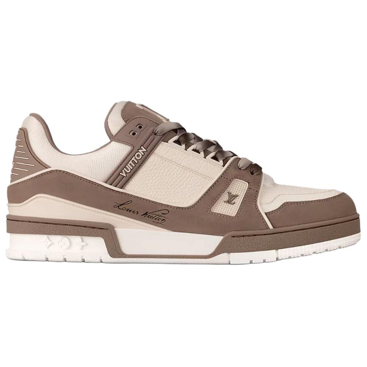 Louis Vuitton Trainer Damier Textile Low-Top Sneakers – Cream & Taupe
