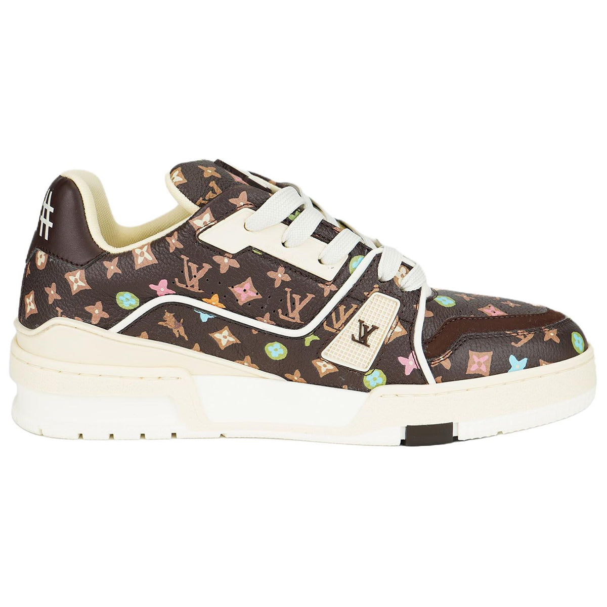 Tyler, The Creator × Louis Vuitton LV Trainer Pastel Multicolor Monogram Low-Top Sneakers – Classic Brown