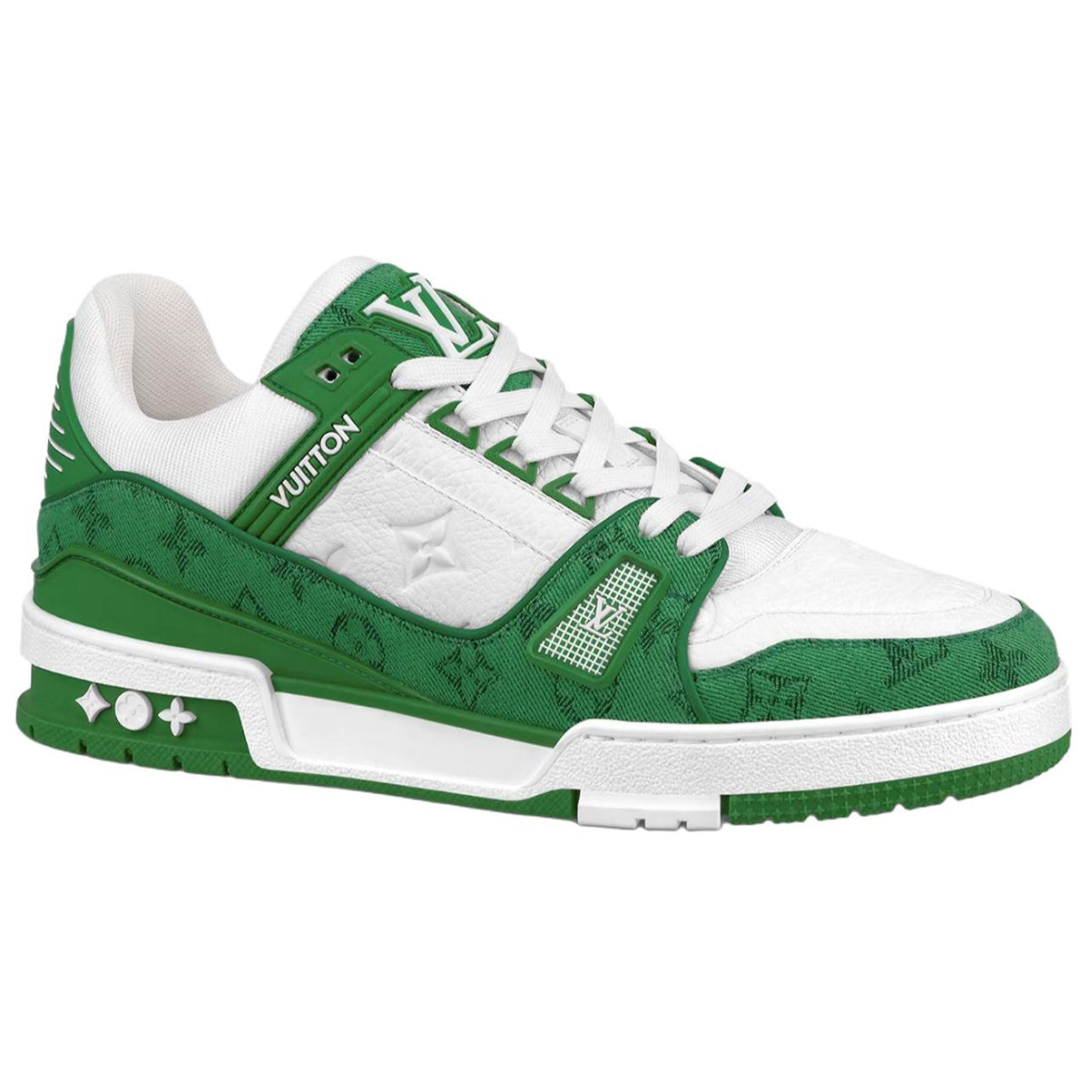 Louis Vuitton Trainer Monogram Denim Low-Top Sneakers – Green & White