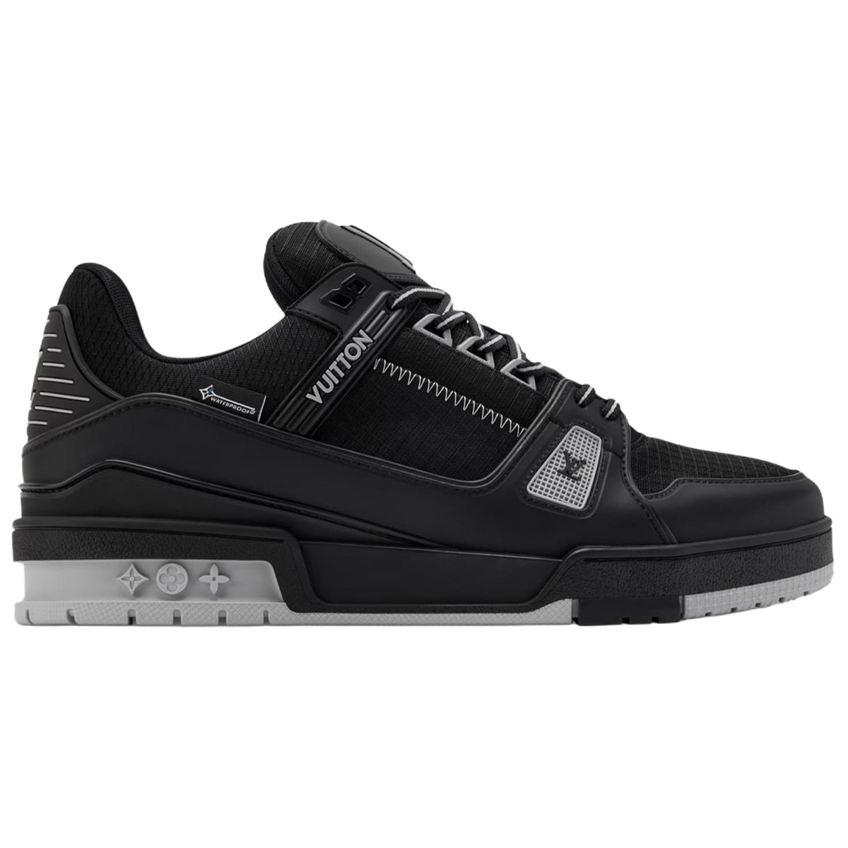 Louis Vuitton Trainer Ski SS26 Waterproof Technical Fabric & Leather Low-Top Sneakers – Black & Grey