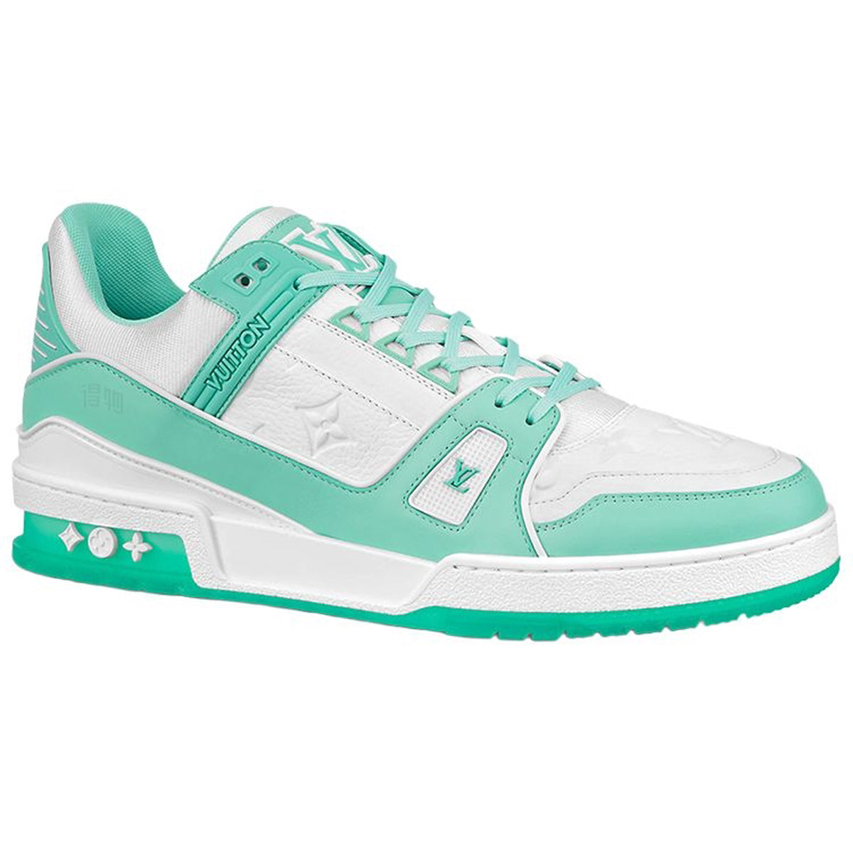Louis Vuitton Trainer Calf Leather Classic Monogram Low-Top Sneakers – Tiffany Blue