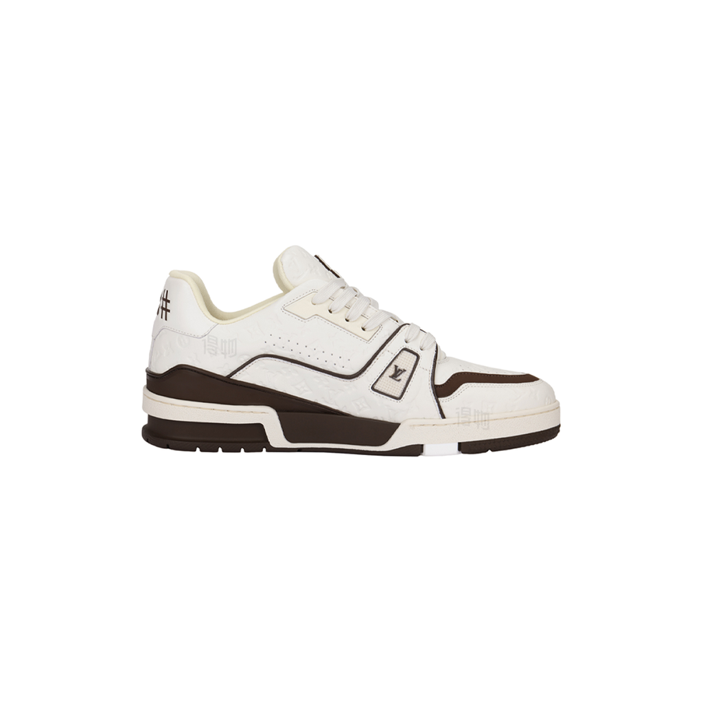 Tyler, The Creator × Louis Vuitton LV Trainer Low-Top Sneakers – White & Chocolate Brown