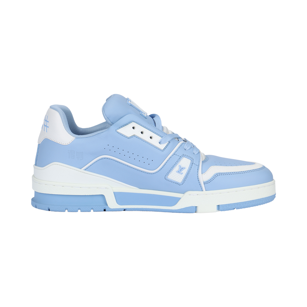 Louis Vuitton Trainer Calf Leather Low-Top Sneakers – Sky Blue & White