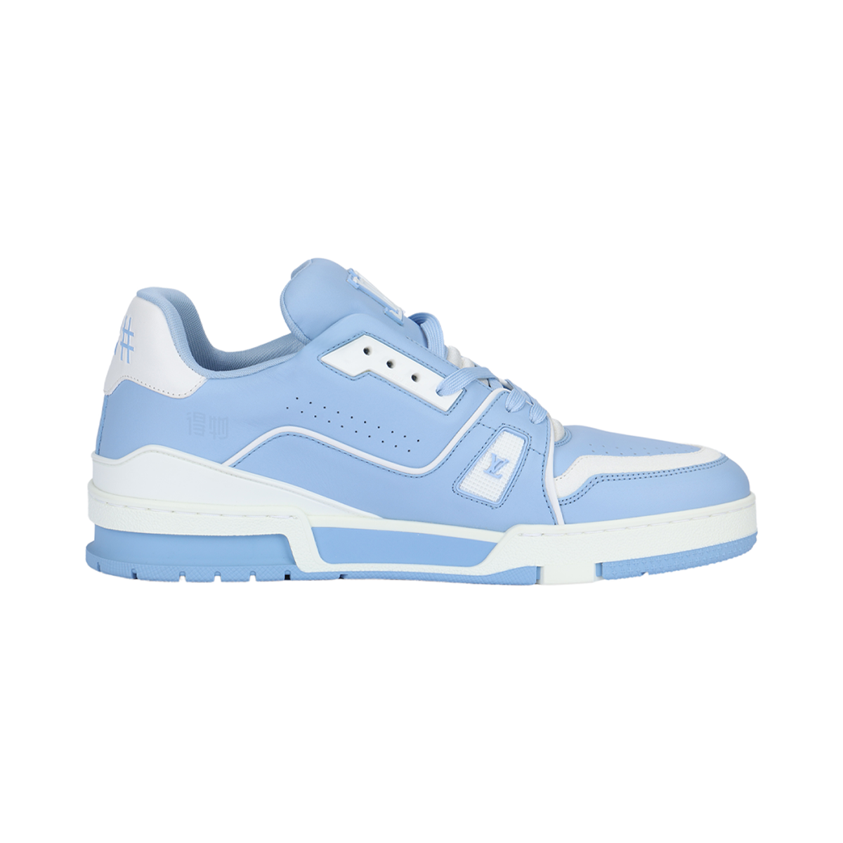 Louis Vuitton Trainer Calf Leather Low-Top Sneakers – Sky Blue & White