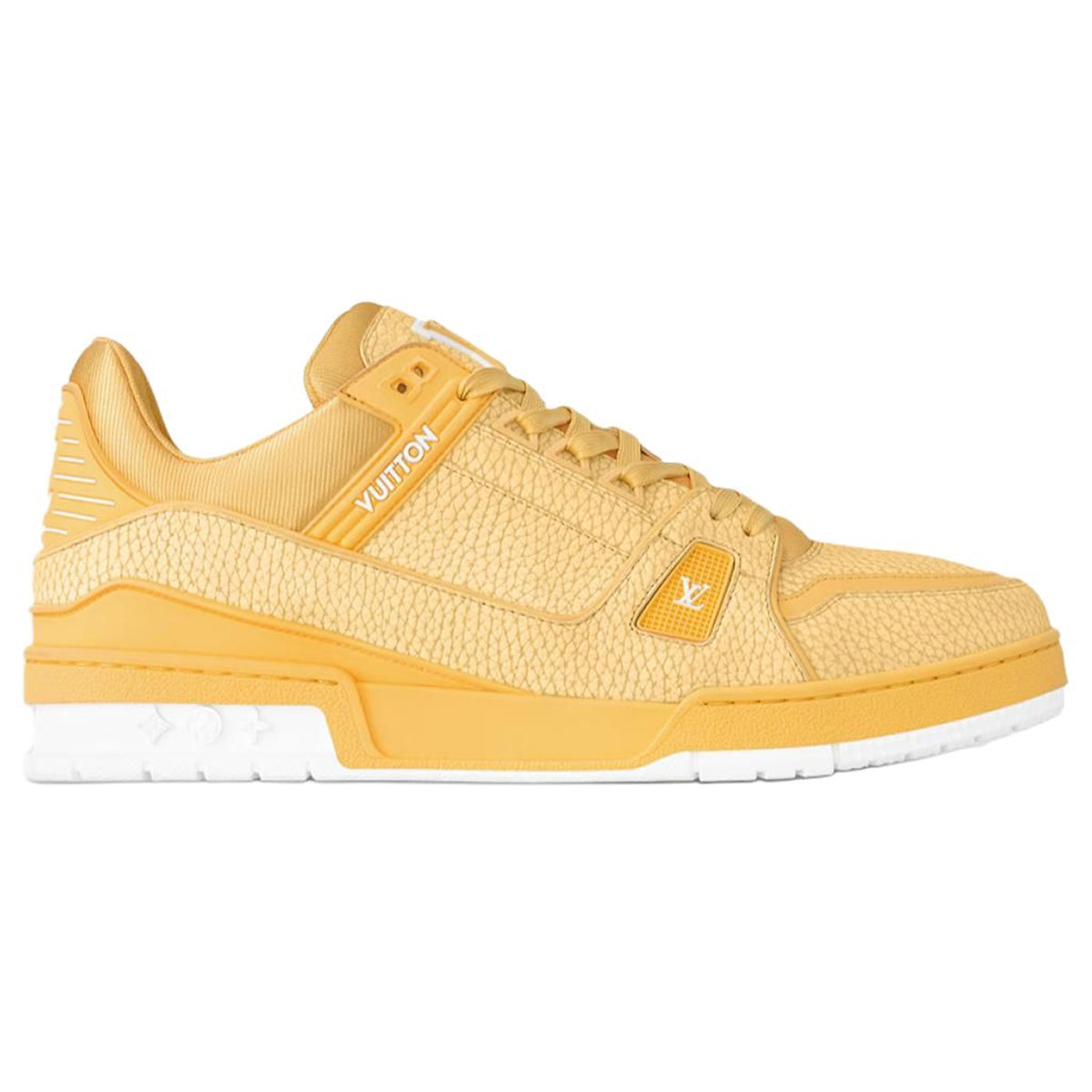 Louis Vuitton Trainer Grained Calf Leather Low-Top Sneakers – Yellow