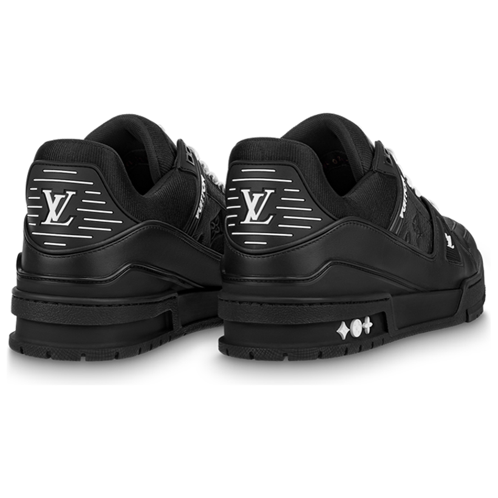 Louis Vuitton Trainer Leather Lace-Up Low-Top Sneakers – Black