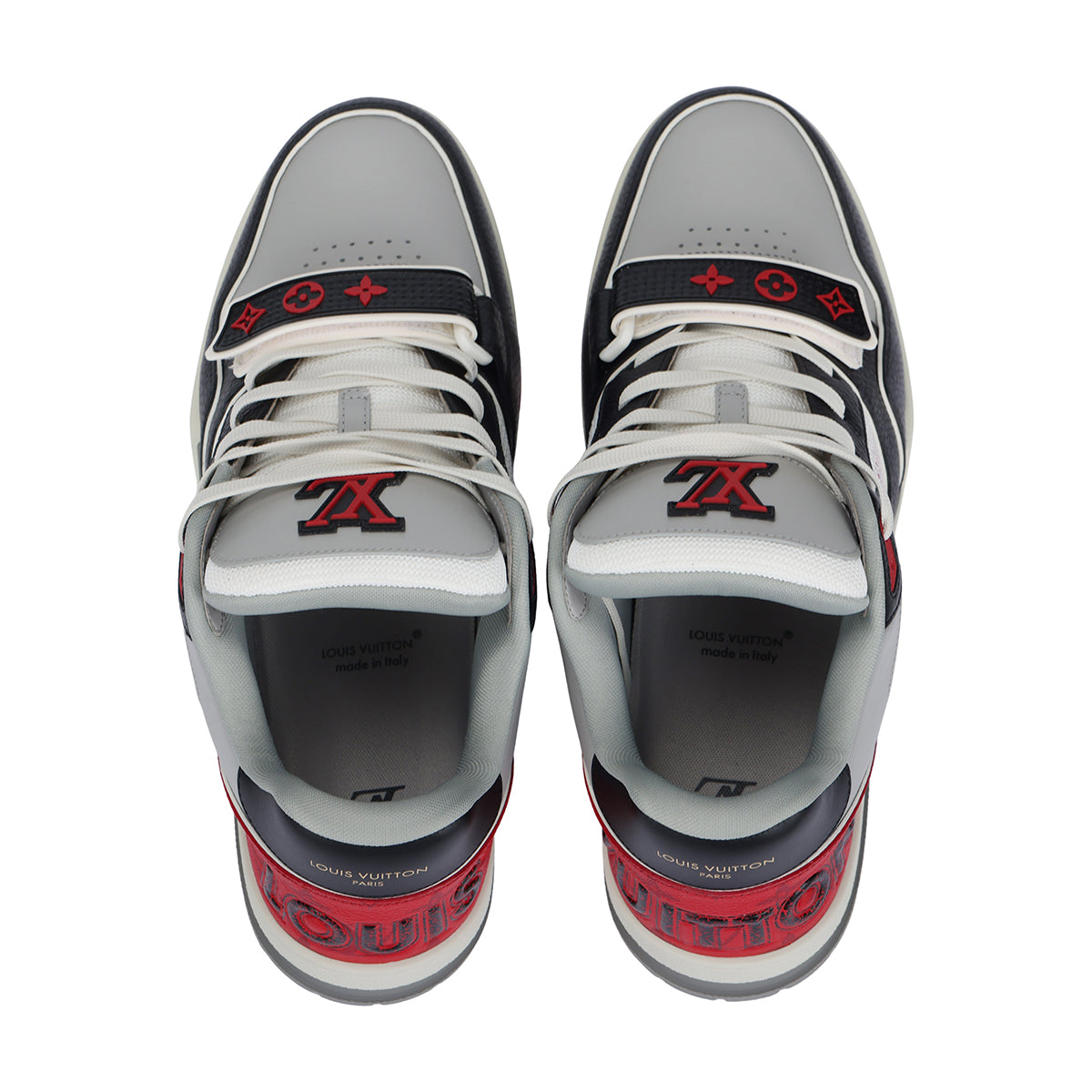 Louis Vuitton Trainer Monogram Multicolour Low-Top Sneakers – Black, Red & White