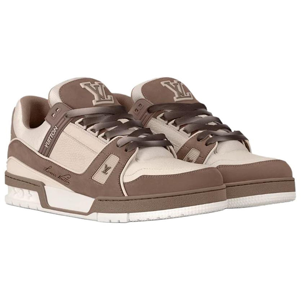 Louis Vuitton Trainer Damier Textile Low-Top Sneakers – Cream & Taupe