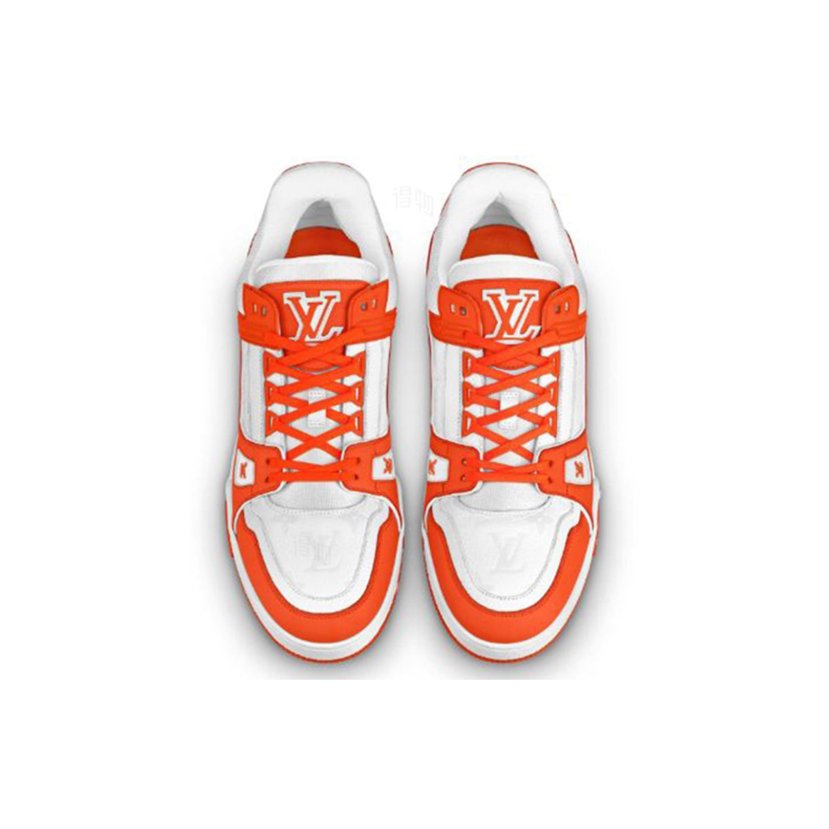 Louis Vuitton Trainer Grained Calf Leather Low-Top Sneakers – Orange