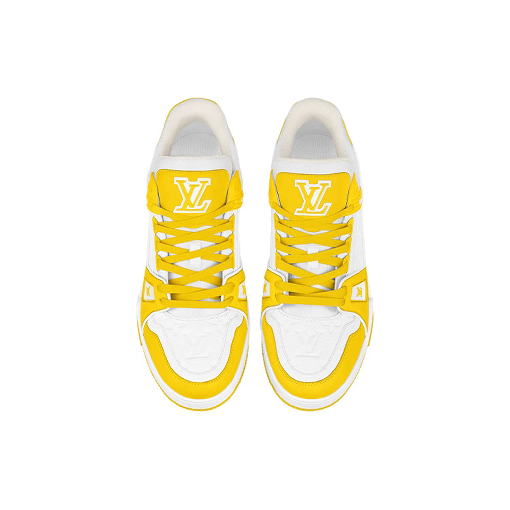 Louis Vuitton Trainer Calf Leather Low-Top Sneakers – White & Lemon Yellow