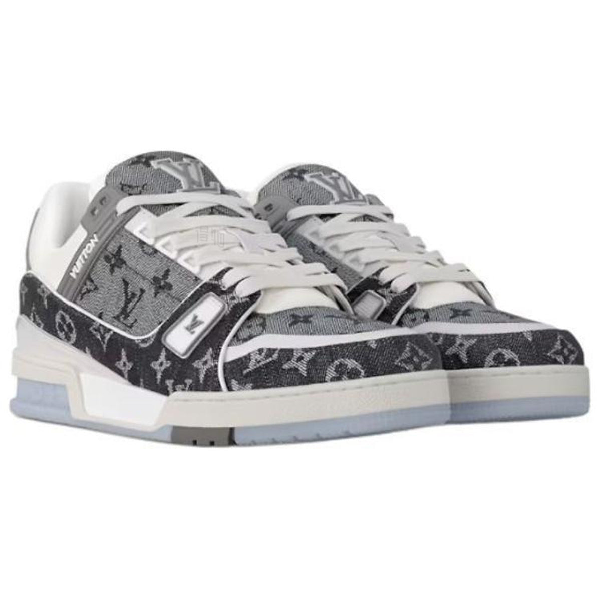 Louis Vuitton Trainer LV Monogram Denim Low-Top Sneakers – Grey & White