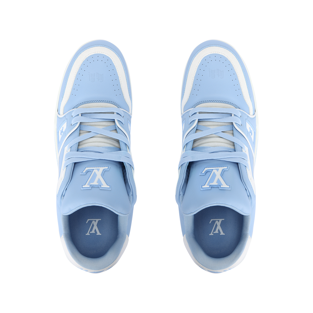 Louis Vuitton Trainer Calf Leather Low-Top Sneakers – Sky Blue & White