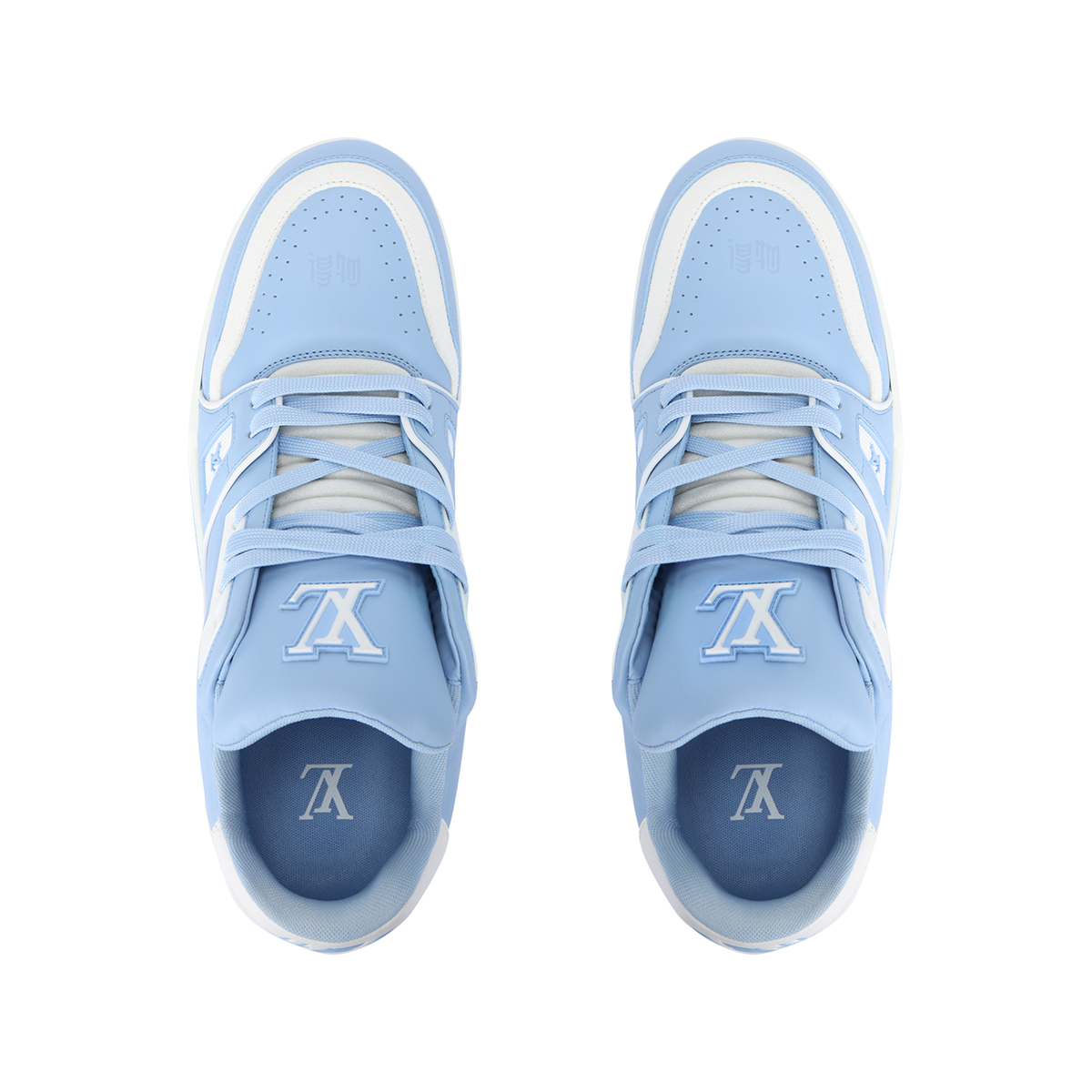Louis Vuitton Trainer Calf Leather Low-Top Sneakers – Sky Blue & White