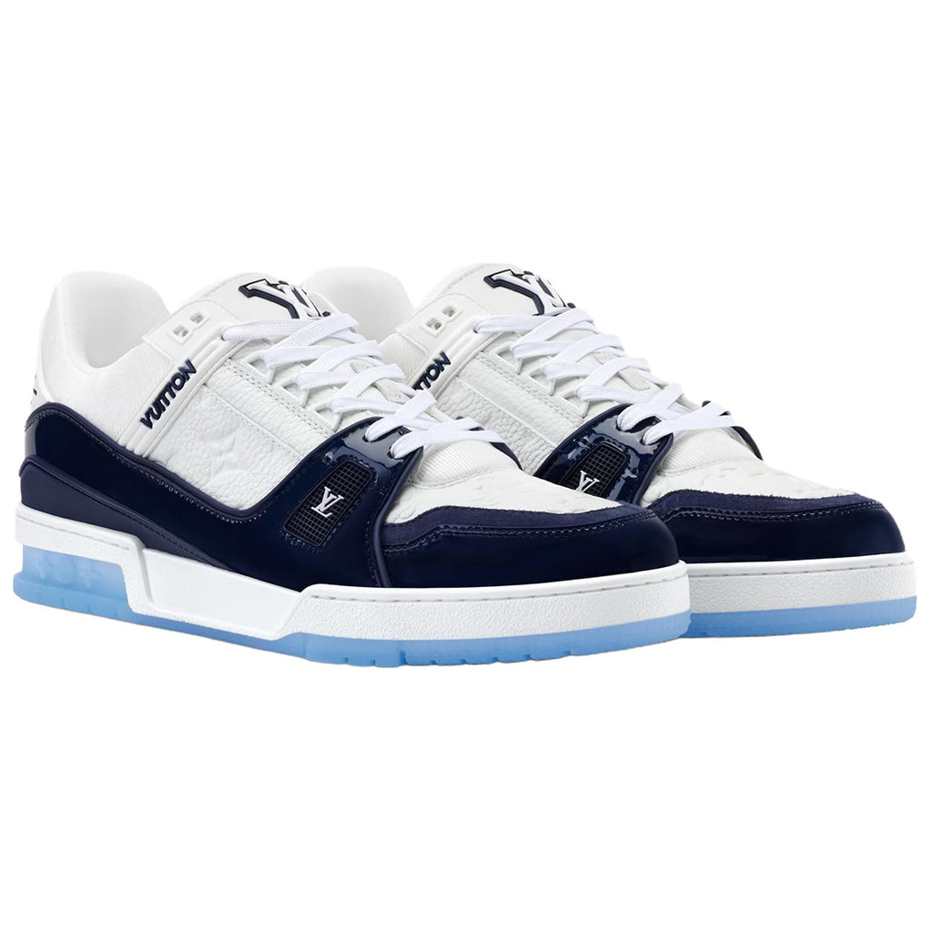 Louis Vuitton Trainer Transparent PVC Panel Ice Blue Translucent Outsole Low-Top Sneakers – Navy & White