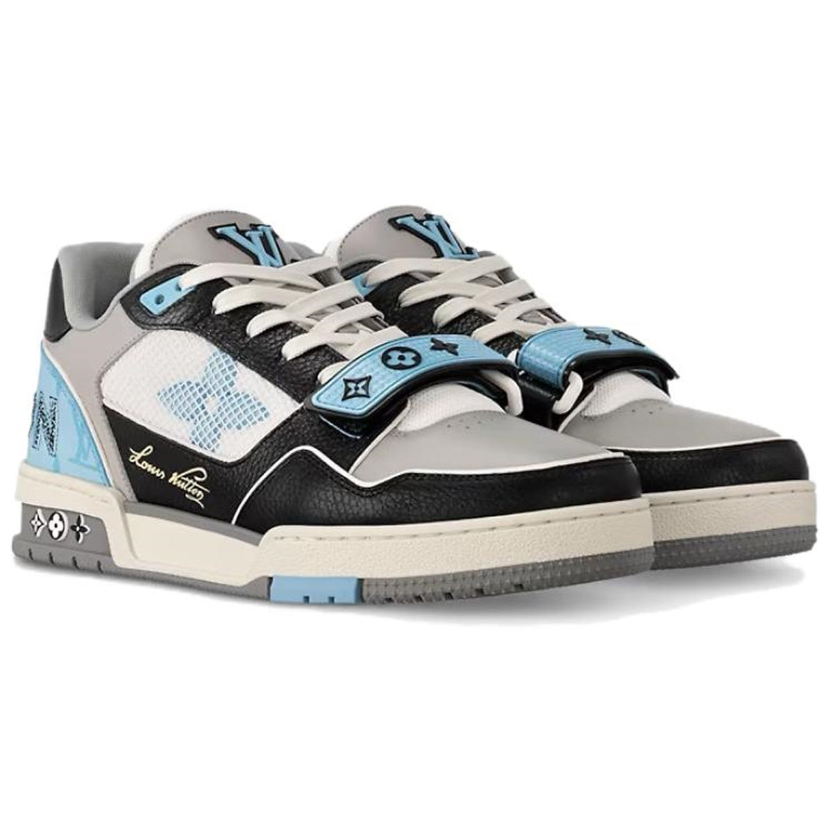 Louis Vuitton Trainer Monogram Multicolour Low-Top Sneakers – Ocean Blue, Black & Grey