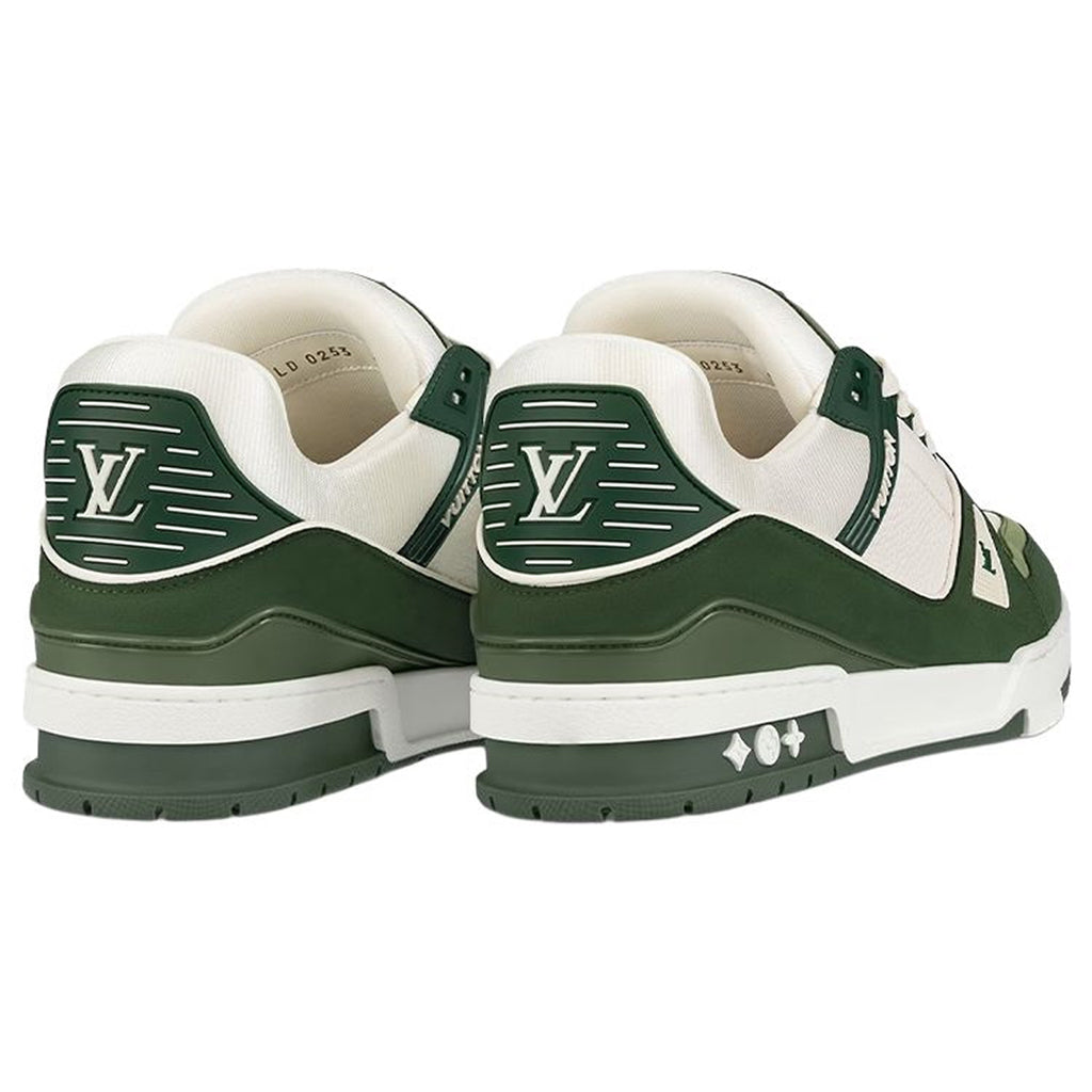 Louis Vuitton Trainer Lace-Up Low-Top Sneakers – Green & White