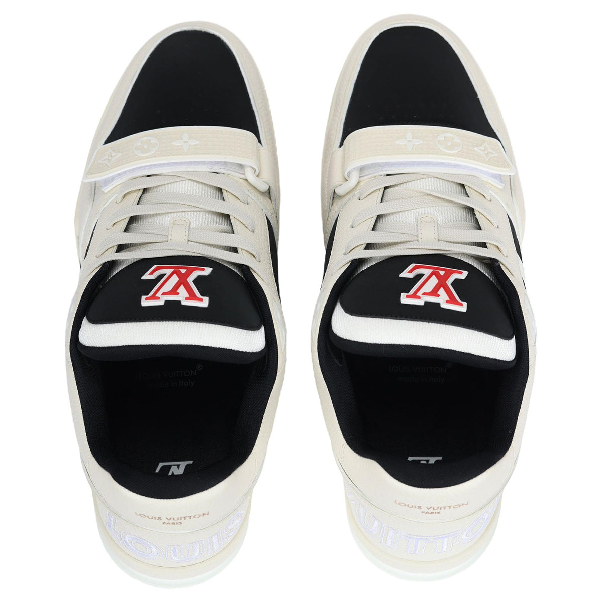 Louis Vuitton Trainer Oversized LV Flower Calf Leather Low-Top Sneakers – Off-White & Black