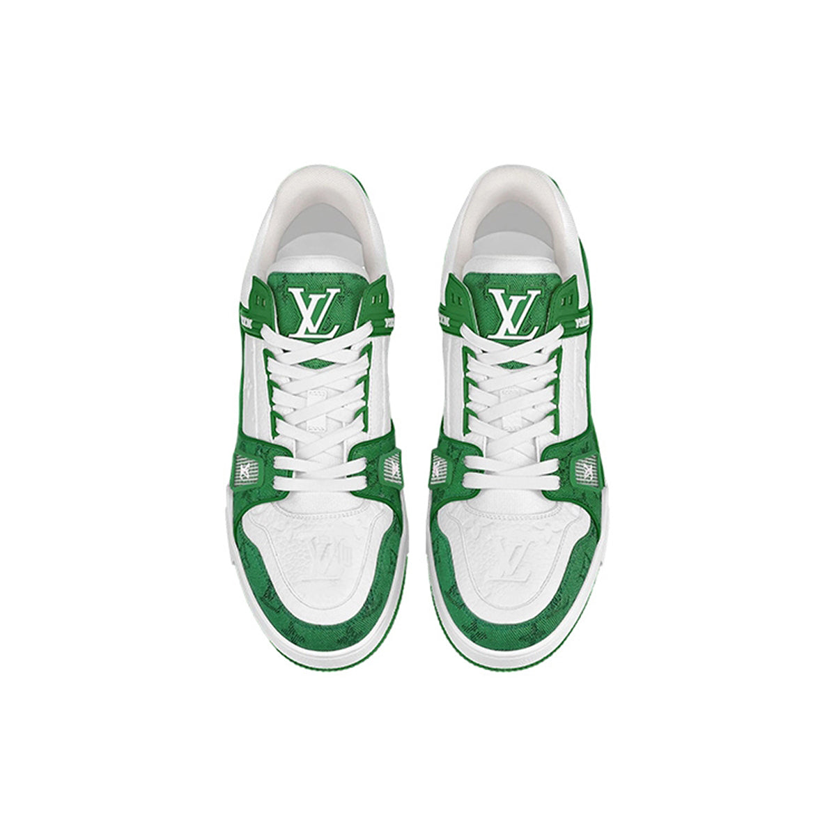 Louis Vuitton Trainer Monogram Denim Low-Top Sneakers – Green & White