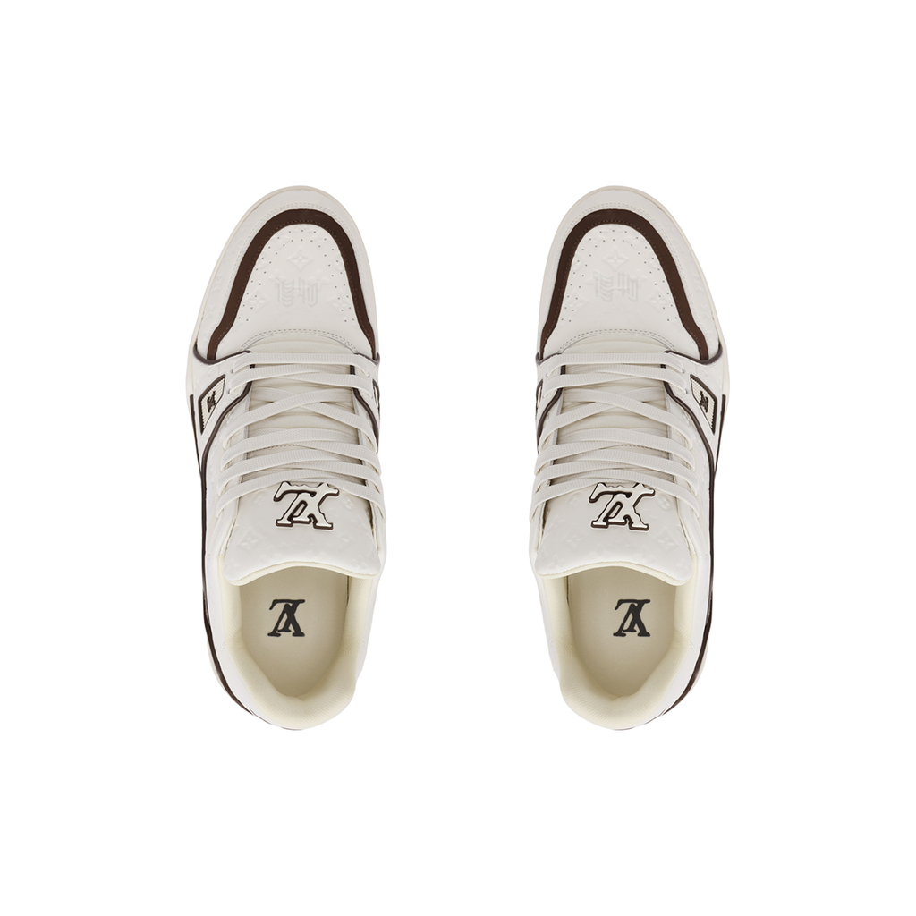 Tyler, The Creator × Louis Vuitton LV Trainer Low-Top Sneakers – White & Chocolate Brown