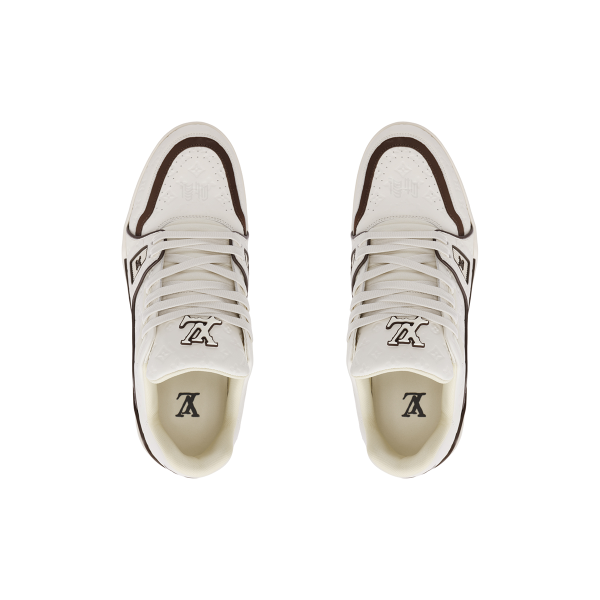 Tyler, The Creator × Louis Vuitton LV Trainer Low-Top Sneakers – White & Chocolate Brown