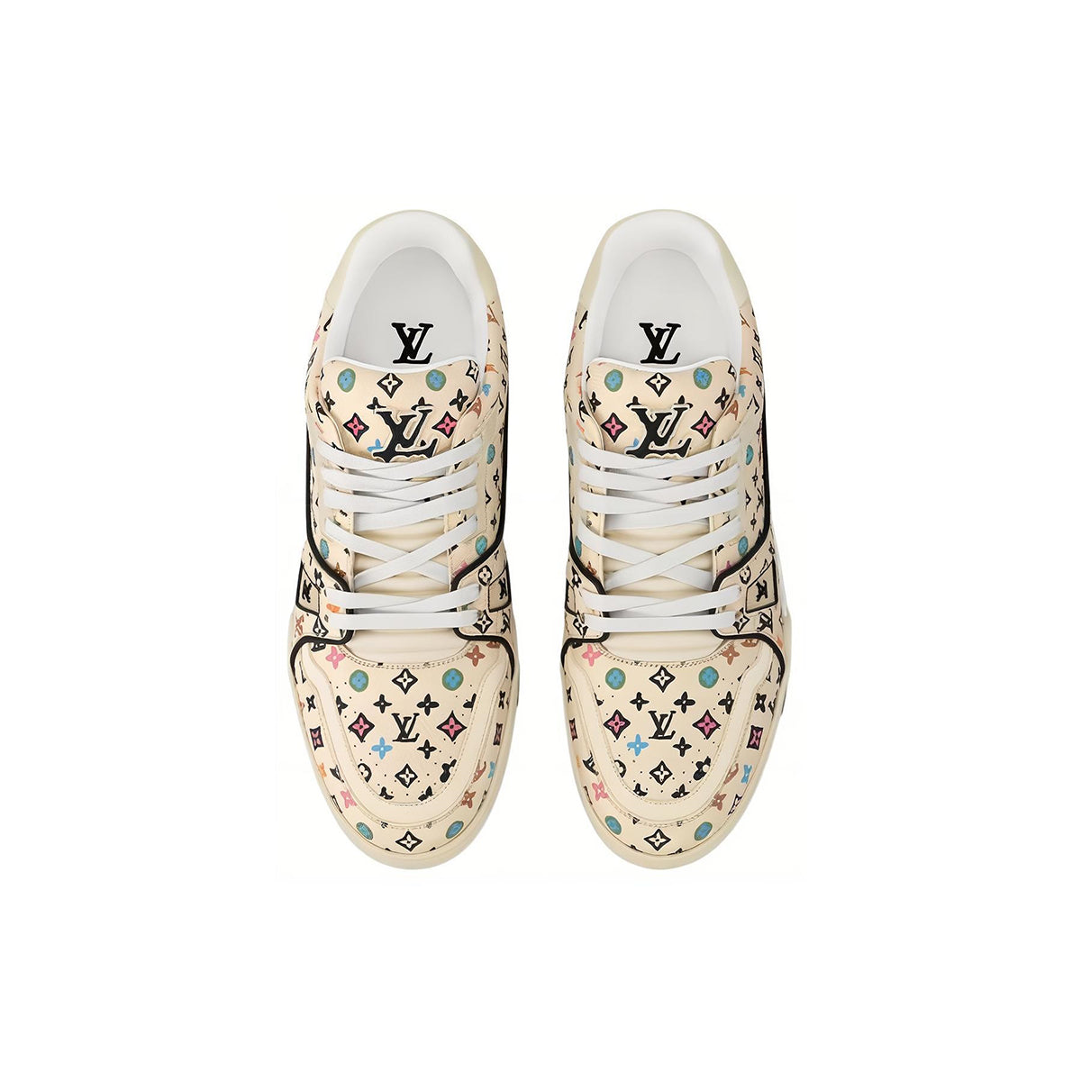 Tyler, The Creator × Louis Vuitton LV Trainer Multicolor Monogram Low-Top Sneakers – Chalk