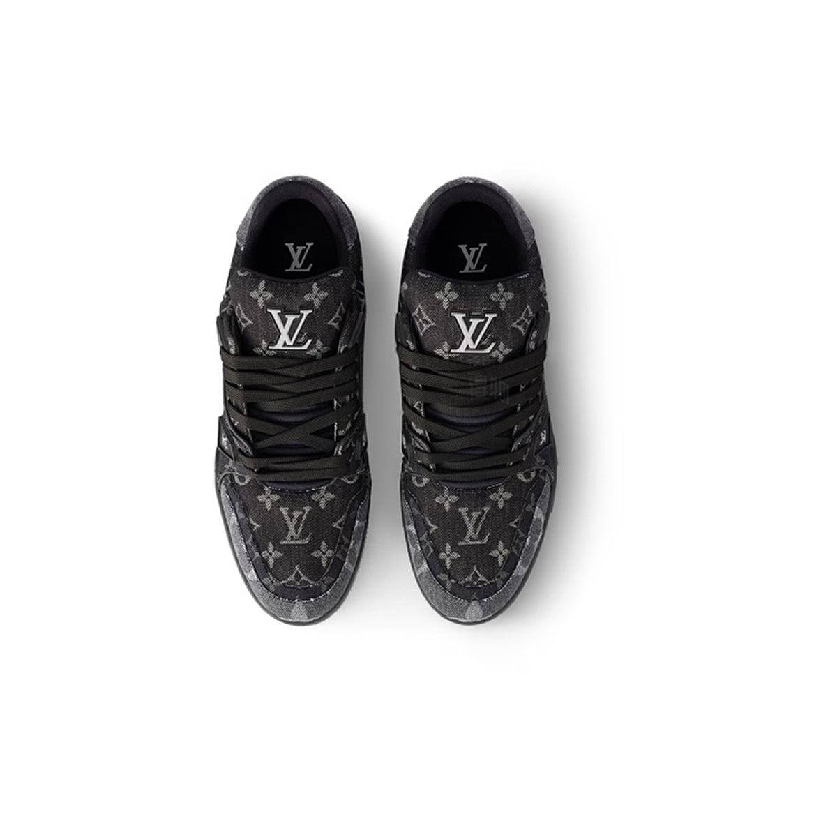 Louis Vuitton Trainer Denim Lace-Up Low-Top Sneakers – Black