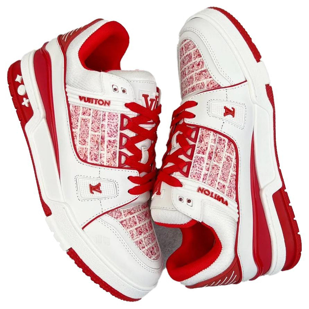 Lady Pink × Louis Vuitton Trainer Milan Limited Edition Low-Top Sneakers – White & Red