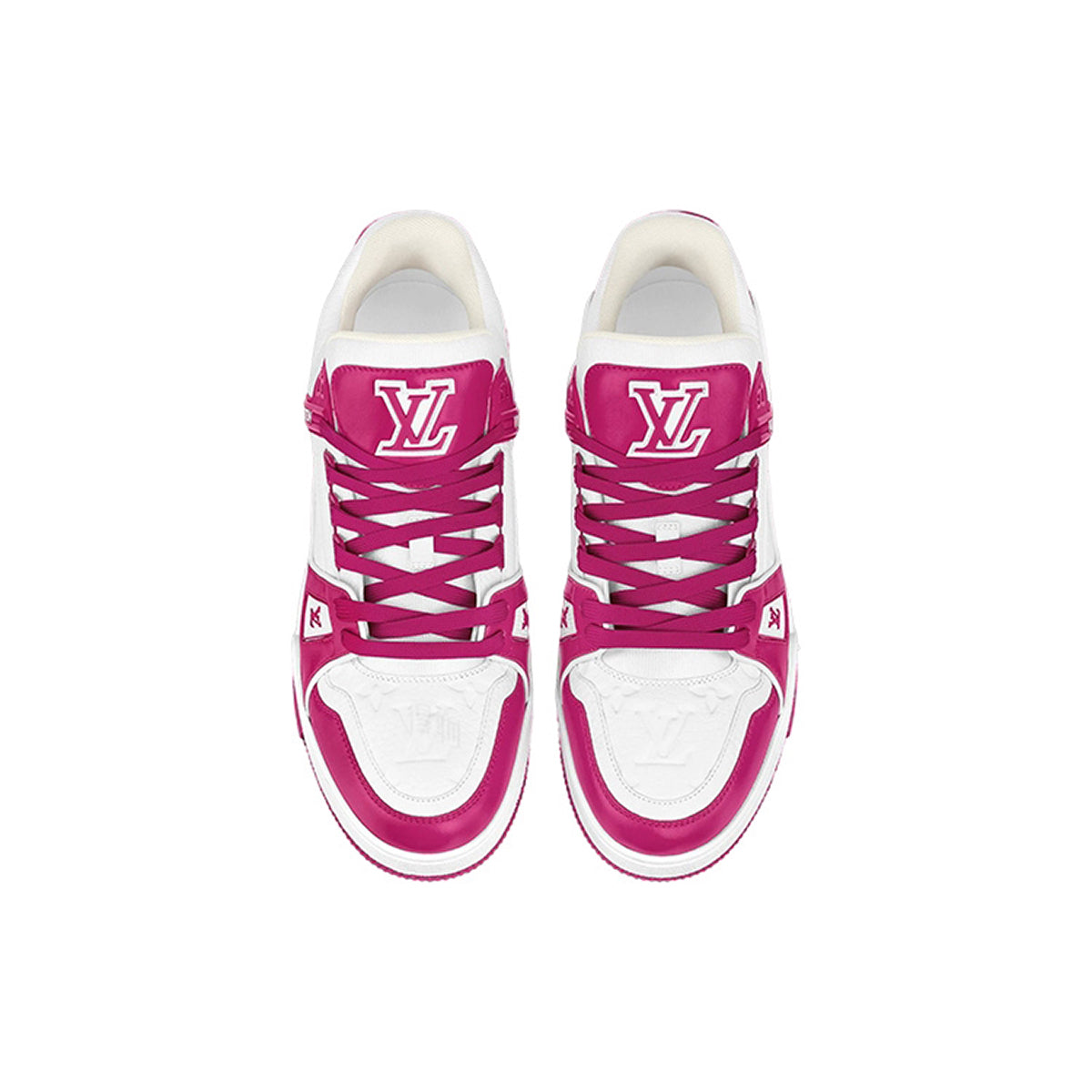 Louis Vuitton Trainer Embossed Leather Lace-Up Low-Top Sneakers – Burgundy