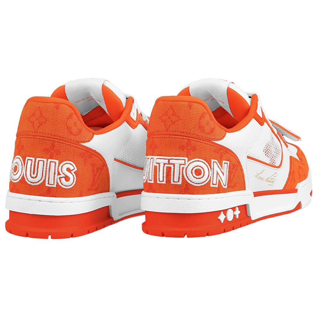 Louis Vuitton Trainer #54 LV Monogram Velcro Low-Top Sneakers – Orange & White