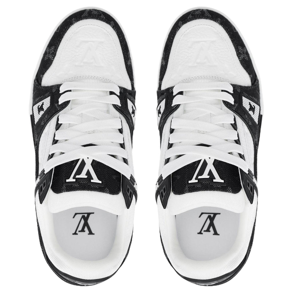 Louis Vuitton Trainer Monogram Denim Pixel LV Low-Top Sneakers – Black & White