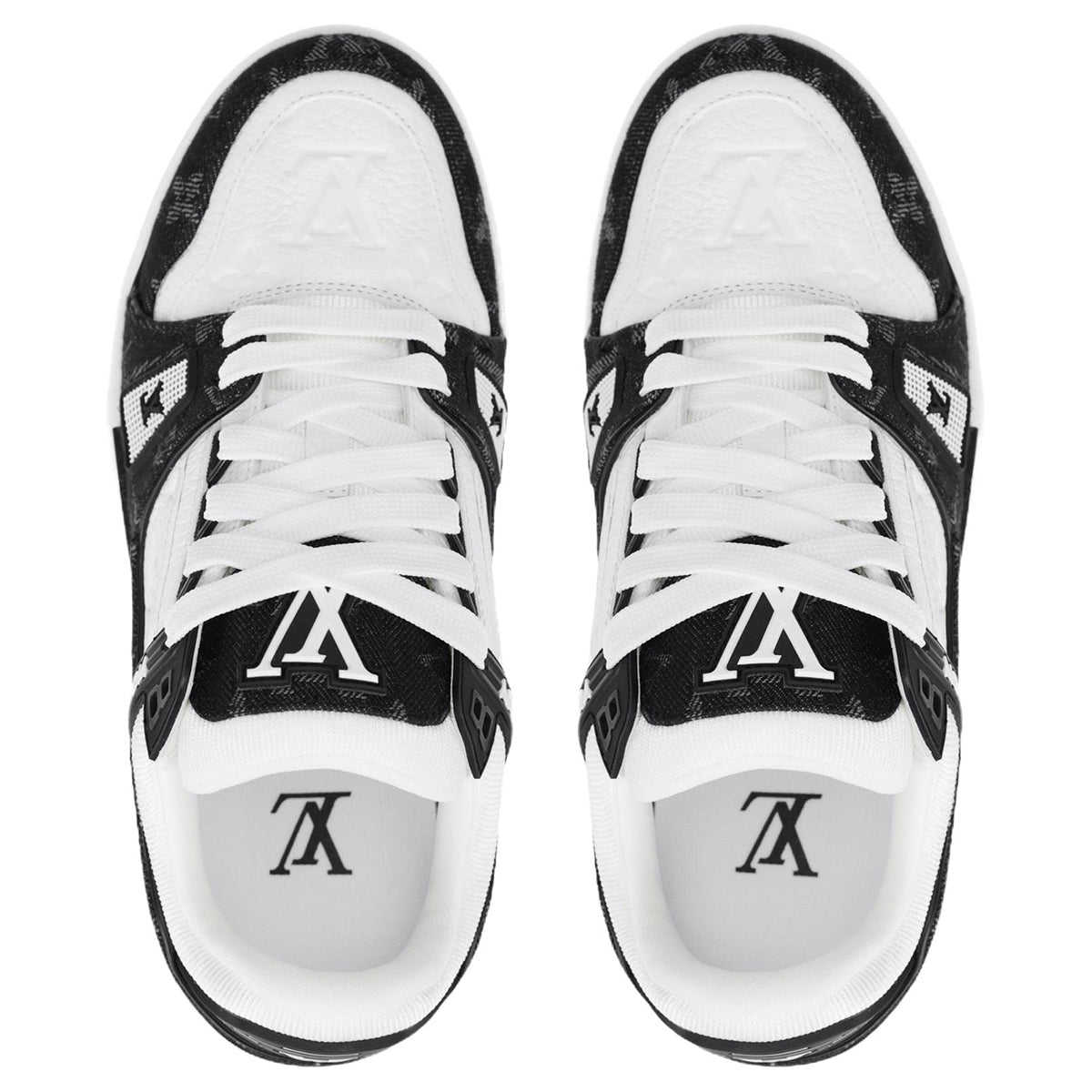 Louis Vuitton Trainer Monogram Denim Pixel LV Low-Top Sneakers – Black & White