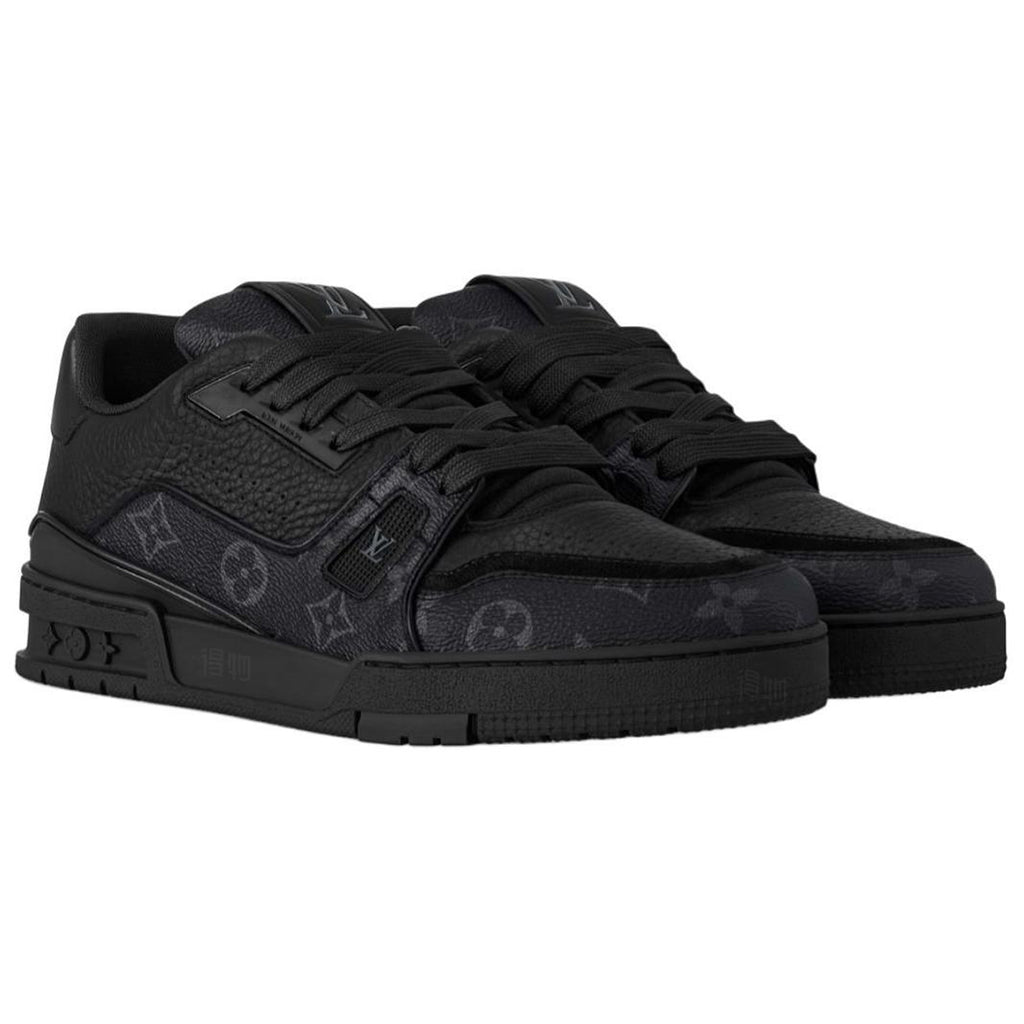 Louis Vuitton Trainer Monogram Eclipse Canvas & Calf Leather Low-Top Sneakers – Triple Black