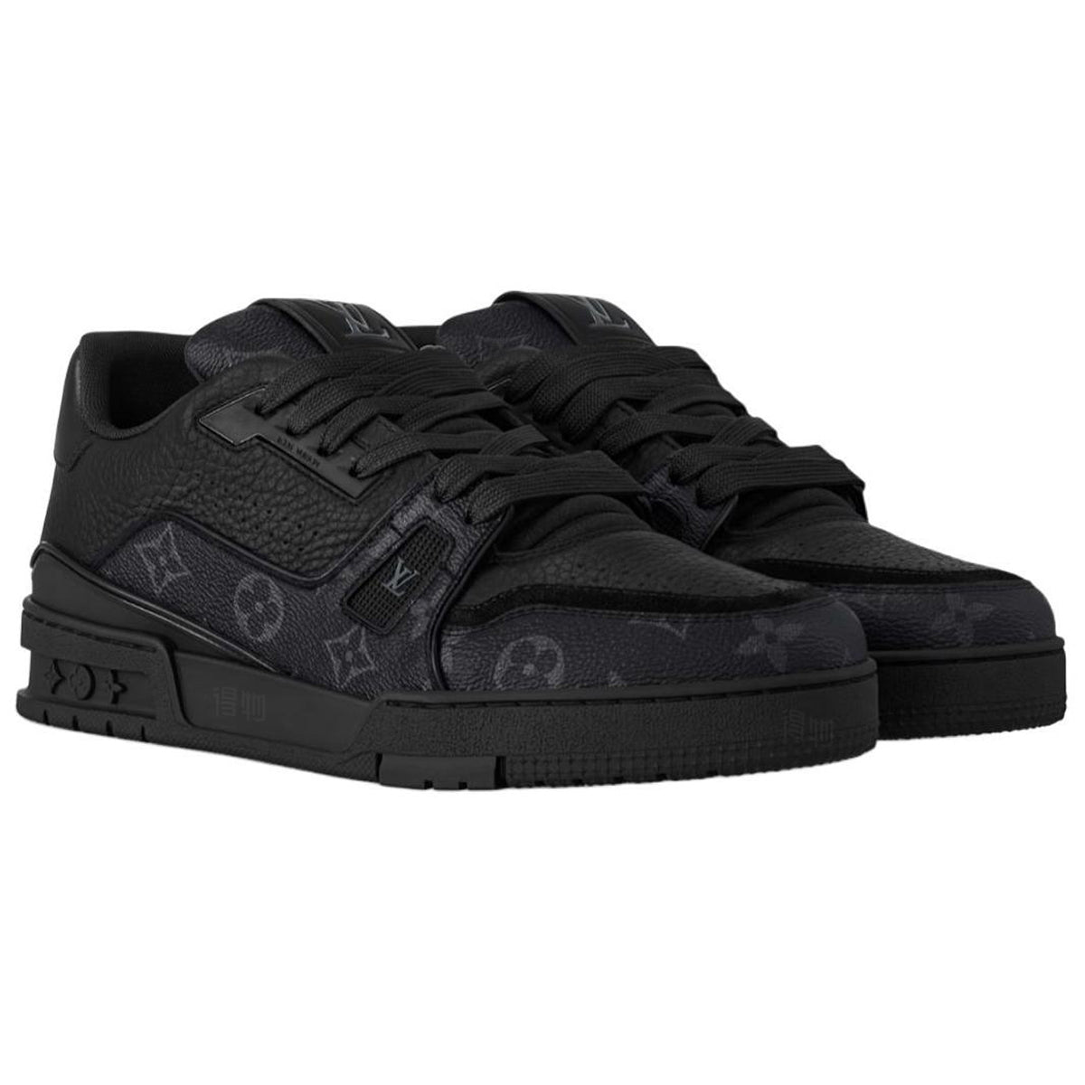 Louis Vuitton Trainer Monogram Eclipse Canvas & Calf Leather Low-Top Sneakers – Triple Black