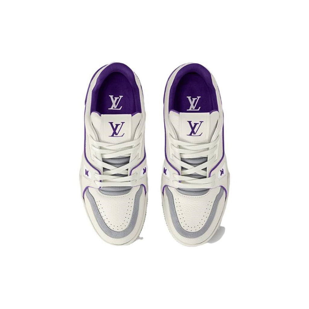 Louis Vuitton Trainer Signature Print Low-Top Sneakers – Purple & White