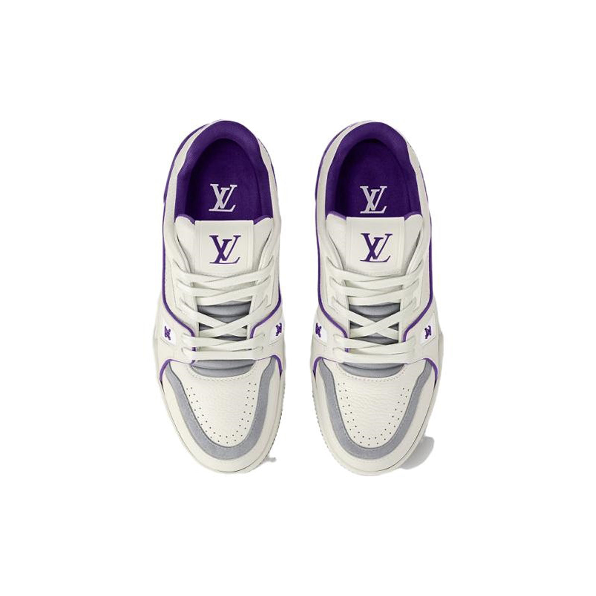 Louis Vuitton Trainer Signature Print Low-Top Sneakers – Purple & White
