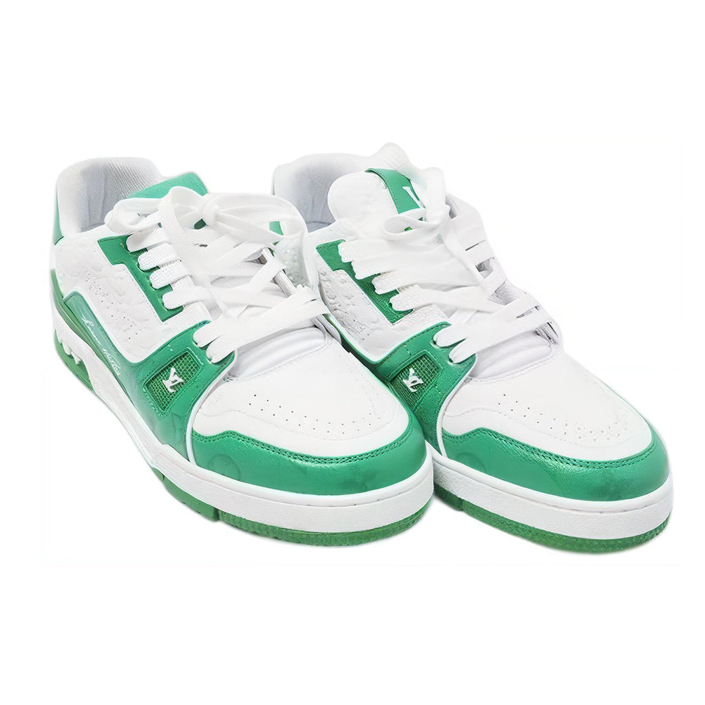 Louis Vuitton Trainer Leather Low-Top Sneakers – Vivid Green & White