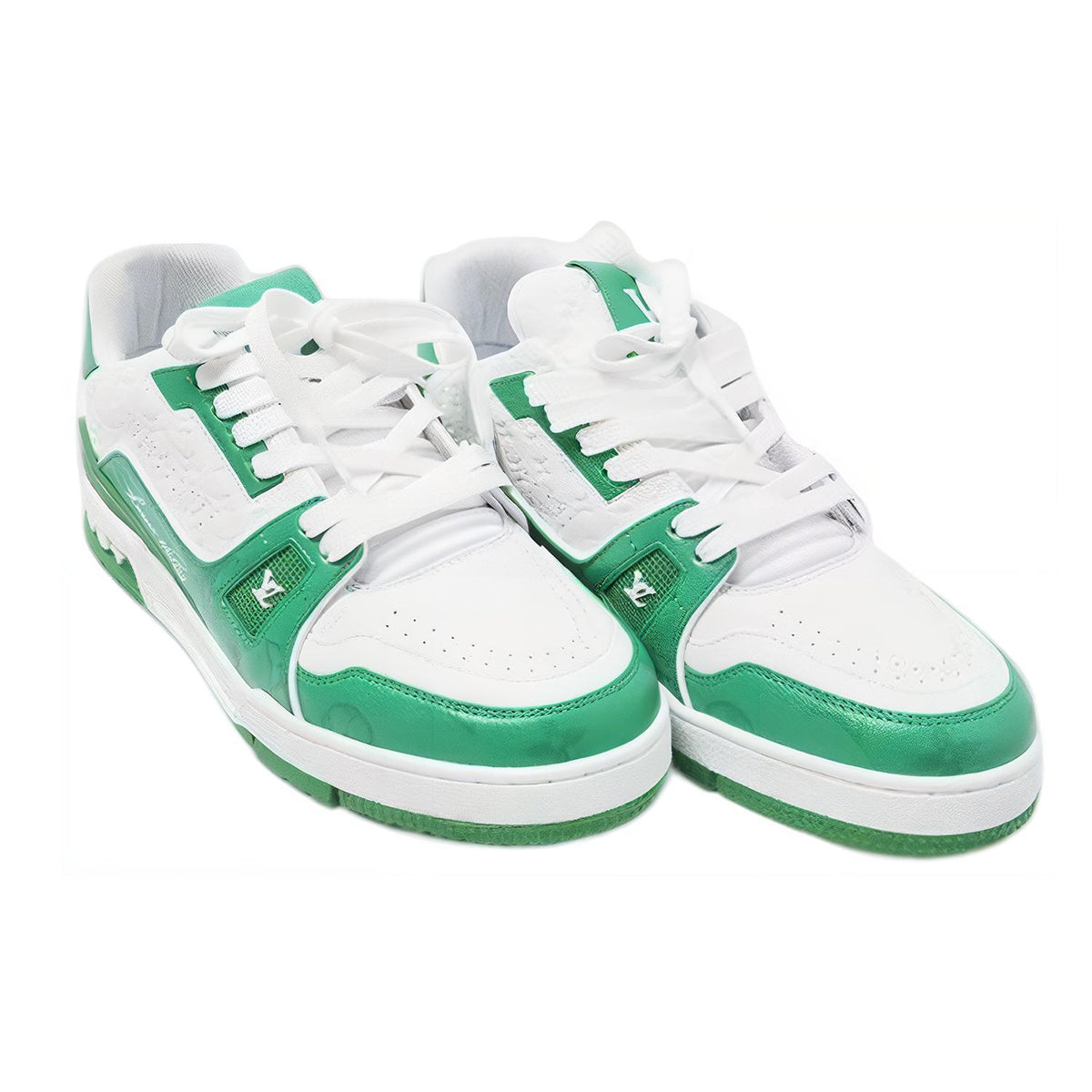 Louis Vuitton Trainer Leather Low-Top Sneakers – Vivid Green & White