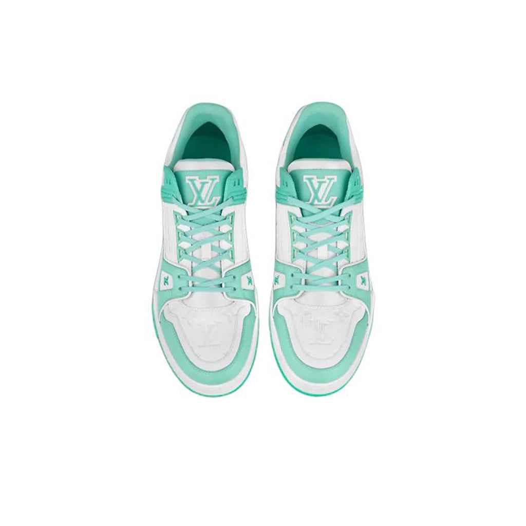 Louis Vuitton Trainer Calf Leather Classic Monogram Low-Top Sneakers – Tiffany Blue