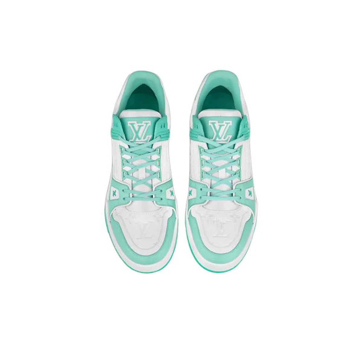 Louis Vuitton Trainer Calf Leather Classic Monogram Low-Top Sneakers – Tiffany Blue