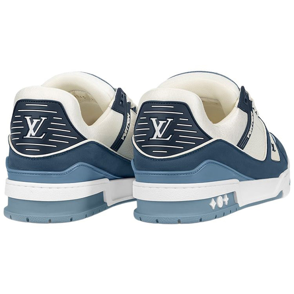 Louis Vuitton Trainer Lace-Up Low-Top Sneakers – Blue & White