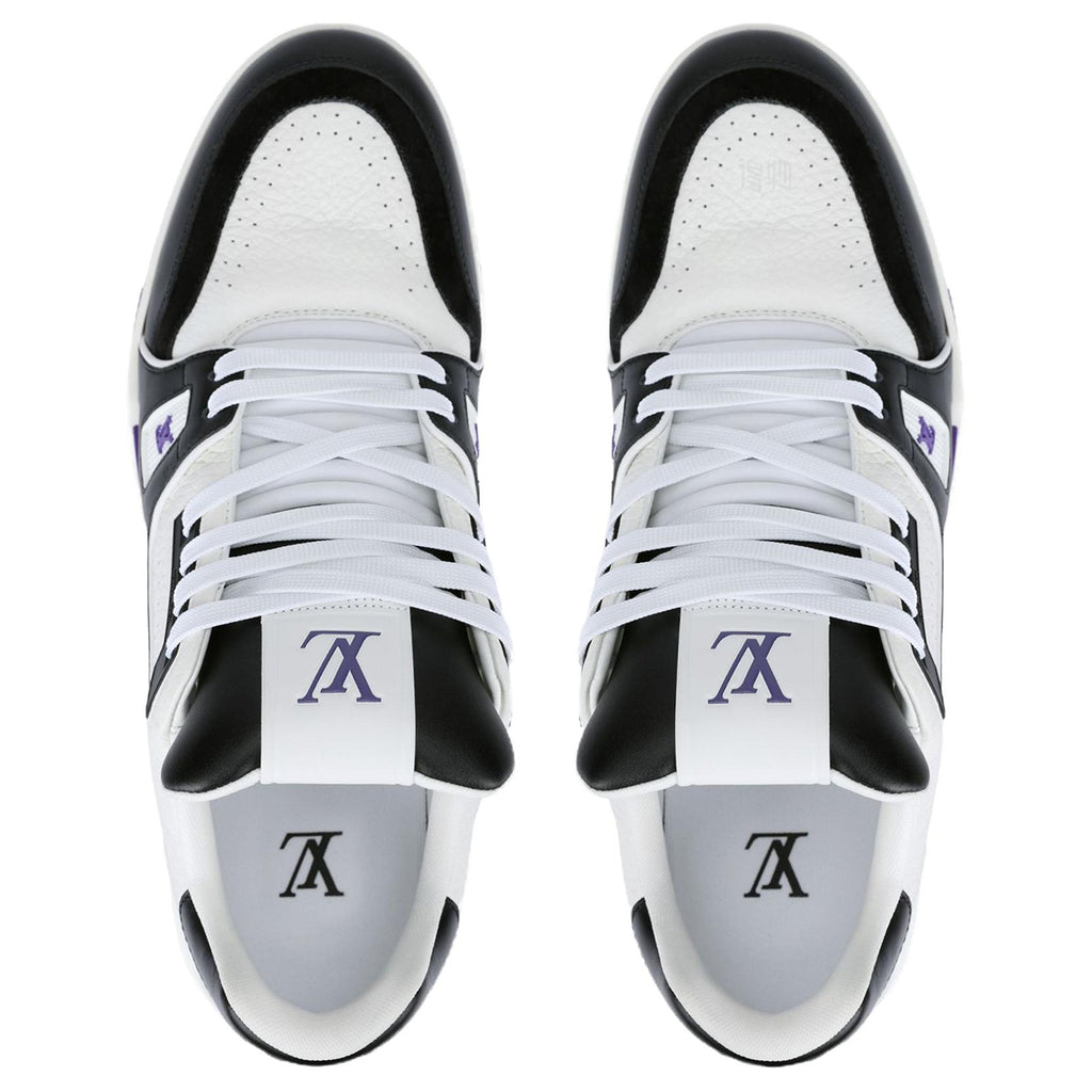 Louis Vuitton Trainer Leather Low-Top Sneakers – White, Black & Violet Purple